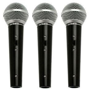 Leson - Kit Com 3 Microfones Vocais LS50 K3